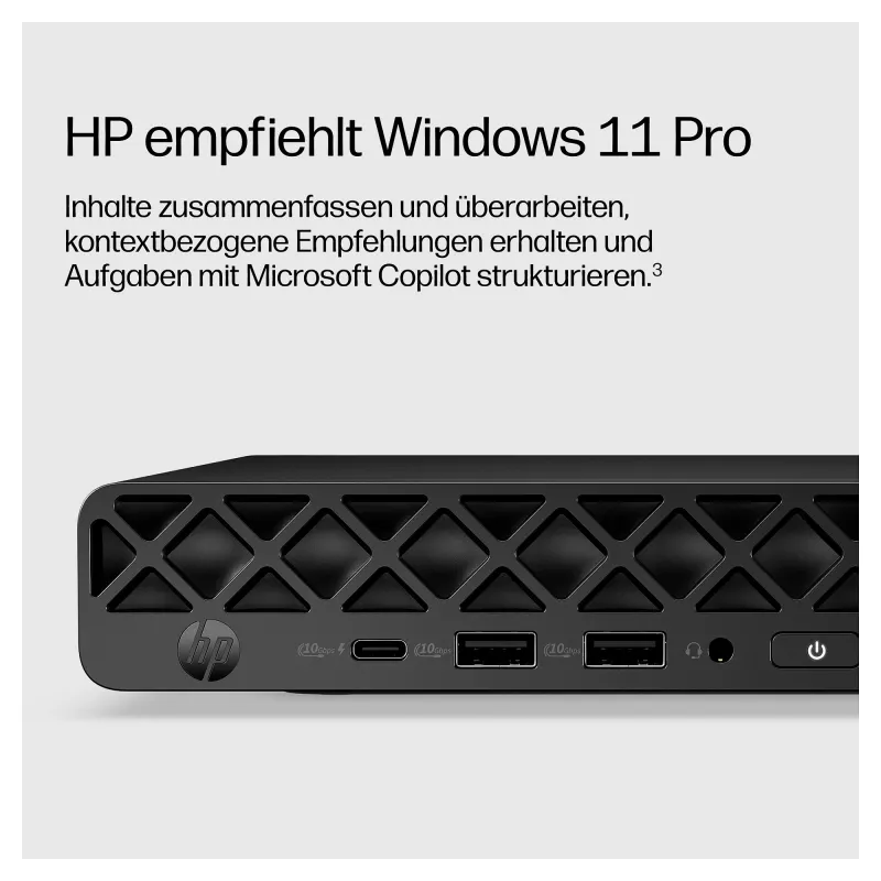 HP EliteDesk 8 Mini G2a Mini PC, AMD Ryzen AI 5 435, 16GB RAM, 512GB SSD, Windows 11 Pro, must
