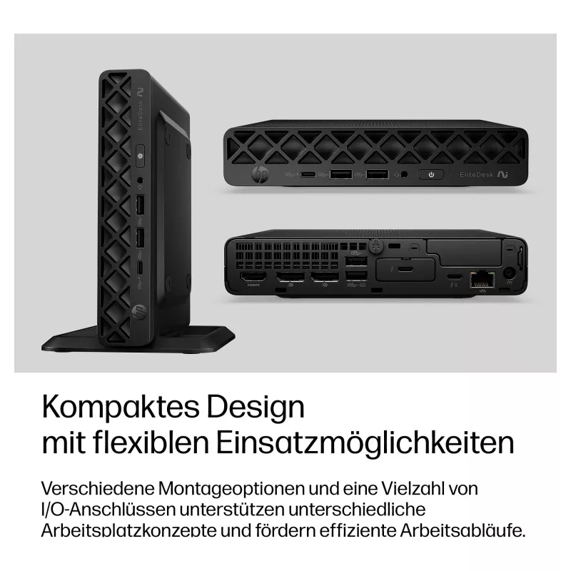 HP EliteDesk 8 Mini G2i Mini PC, Intel Core Ultra 7 356H, 32GB DDR5 RAM, 1TB NVMe SSD, Windows 11 Pro, Must