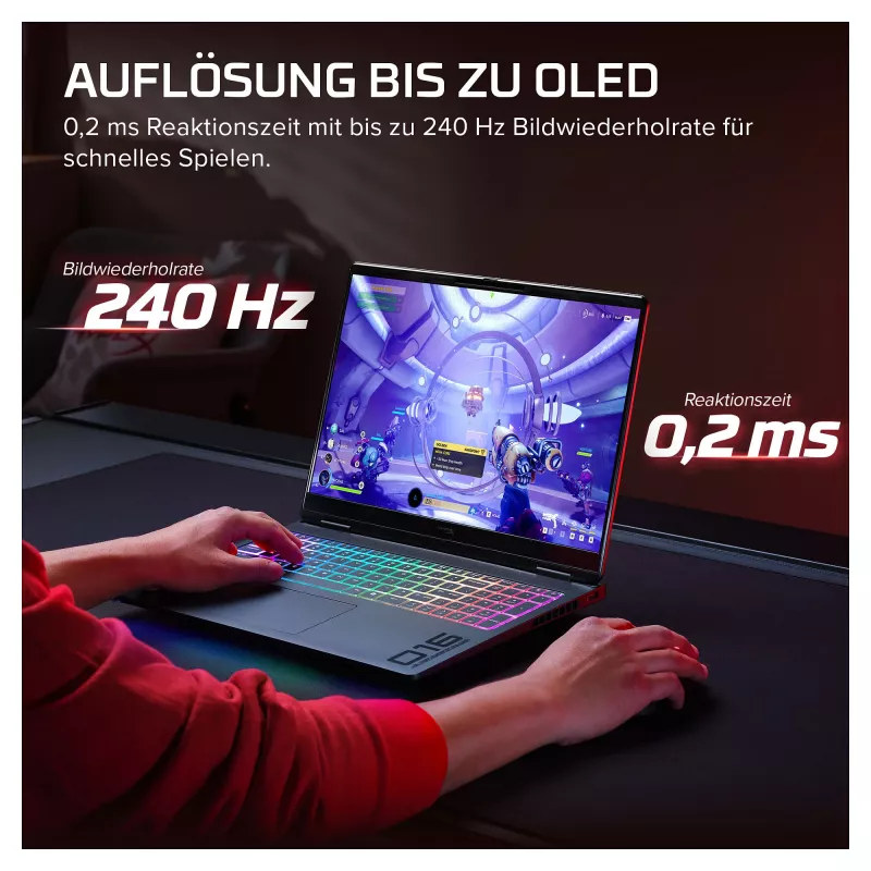 HP HyperX OMEN 16-ah1470ng mängusülearvuti, AMD Ryzen 7, RTX 5070 Ti, 32GB RAM, 1TB SSD, 16,1 tolli QHD 270Hz, Windows 11 Home