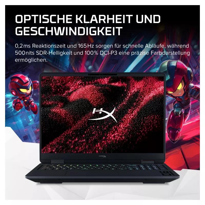 HP HyperX OMEN 16-ap1492ng mängusülearvuti, 16,1 tolli QHD 165Hz, AMD Ryzen 9 8940HX, 24GB DDR5, 512GB SSD, RTX 5070 8GB, Windows 11 Home, Saksa klaviatuur