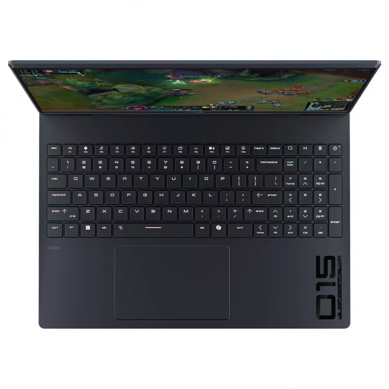 HP OMEN 15-ga0471ng mängusülearvuti, 15,6 tolli QHD 165Hz, Intel Core i7-14650HX, 24GB DDR5 RAM, 1TB SSD, NVIDIA GeForce RTX 5060, FreeDOS, Saksa klaviatuuripaigutus