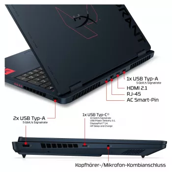 HP OMEN 16-ah1490ng mängurlaptop, 16,1 inch QHD 165Hz, Intel Core 9 270HX, 32GB DDR5, 1TB SSD, RTX 5080, Windows 11 Home, saksa klaviatuur