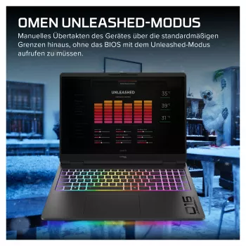 HP OMEN 16-ah1490ng mängurlaptop, 16,1 inch QHD 165Hz, Intel Core 9 270HX, 32GB DDR5, 1TB SSD, RTX 5080, Windows 11 Home, saksa klaviatuur