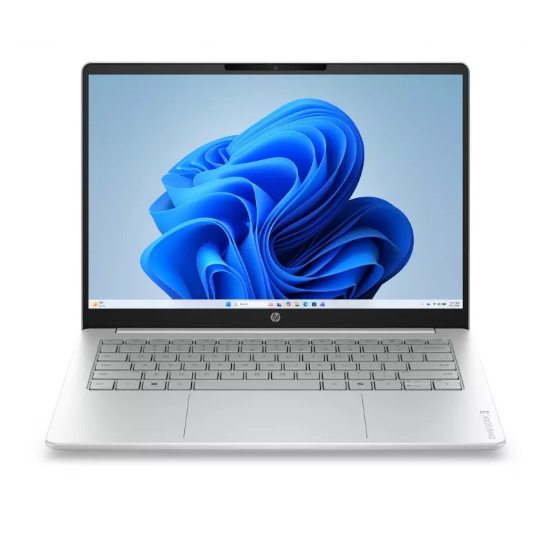 HP OmniBook 3 14-hu0012nwx 14 inch 2K IPS sülearvuti - Intel Core 3 100U, 8GB DDR5, 256GB SSD, Windows 11 Home, Glacier Silver