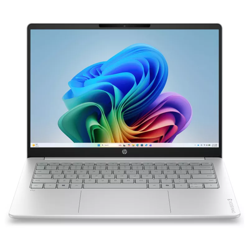 HP OmniBook 3 14-hz0351ngx Snapdragon X X1-26-100 16GB RAM 512GB SSD 14 inch Full HD Laptop Windows 11 Home - Silver