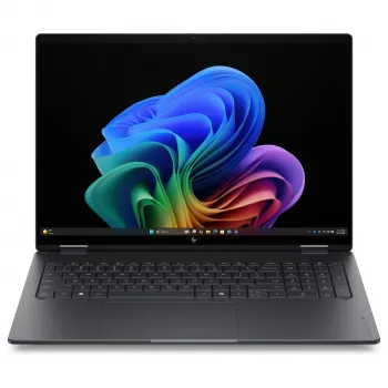 HP OmniBook X Flip 16-cb0475ngx 2-in-1 konverteeritav sülearvuti, 16-tolline WQXGA puuteekraan, Intel Core Ultra 7 356H, 32GB muutmälu, 1TB SSD, Windows 11 Home, saksa klaviatuur, hõbedane