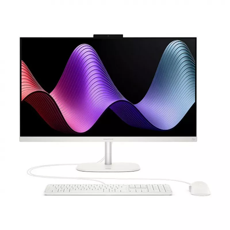 HP OmniStudio 27-cw0450ng All-in-One PC, 27 tolline FHD-ekraan, AMD Ryzen AI 5, 16GB muutmälu, 512GB SSD, Windows 11 Home, valge