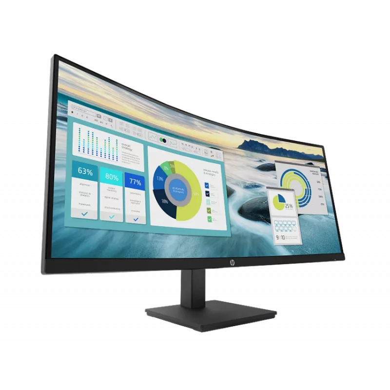 HP P34hc G4 34-tolline kaarjas WQHD monitor (taastatud toode)