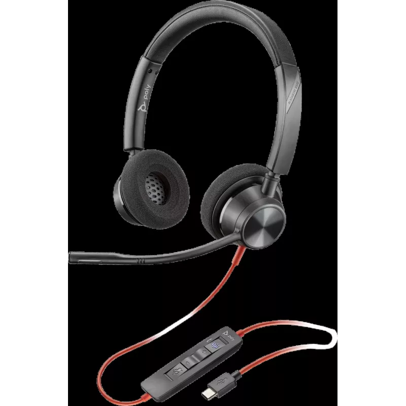 HP Poly Blackwire 3320-M USB-C juhtmega peakomplekt koos noolega mikrofoniga, mürasummutusega, must