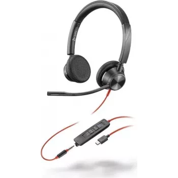 HP Poly Blackwire 3325 Stereo Microsoft Teams sertifitseeritud USB-C kõrvaklapid + 3,5 mm pistik + USB-C/A adapter
