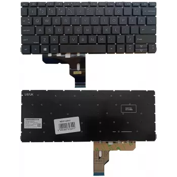HP ProBook 430 G8/G9, 435 G7/G8 US English taustvalgustusega klaviatuur (must)
