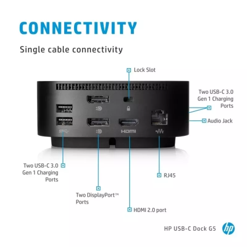 HP USB-C Dock G5 (5TW10AA) Docking Station, Must