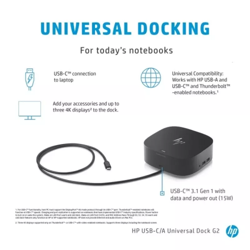 HP USB-C Dock G5 (5TW10AA) Docking Station, Must
