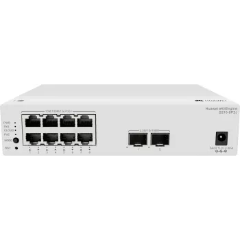 Huawei S210-8P2J hallatav L2 kommutaator 8 Gigabit PoE+ pordi ja 2 SFP üleslingiga, 128W PoE eelarve 98012922-001