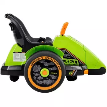 Huffy Green Machine 360 elektriline sõiduauto - 6V, 360° triiv, roheline/must, vanus 3-7