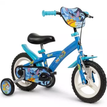 Huffy STITCH 12 lastejalgratas – sinine, 12-tollised rattad, terasraam, abirattad, reguleeritav iste ja lenks