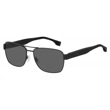 HUGO BOSS BLACK BOSS1441S807 Meeste ristkülikukujulised päikeseprillid - must raam, hallid läätsed 60/16/150 mm