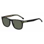 HUGO BOSS BLACK BOSS1626S807 Meeste päikeseprillid, ruudukujuline atsetaatraam, must raam, hallid läätsed, 55 mm