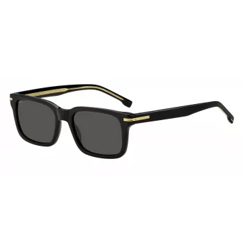 HUGO BOSS BLACK BOSS1628S807 Ristkülikukujulised päikeseprillid, must raam, hall lääts, 54/19/145 mm