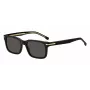 HUGO BOSS BLACK BOSS1628S807 Ristkülikukujulised päikeseprillid, must raam, hall lääts, 54/19/145 mm