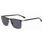 HUGO BOSS MUSTAD PÄIKESEPRILLID BOSS1004SITO6 Ristkülikukujuline atsetaatraam, hallid läätsed 56/17/145 mm