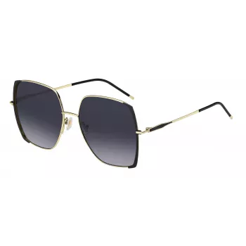 HUGO BOSS BLACK Naiste Päikeseprillid BOSS1707SRHL - Ruudukujuline atsetaatraam, hallid polükarbonaat läätsed, UV400 kaitse, 58 mm läätse laius