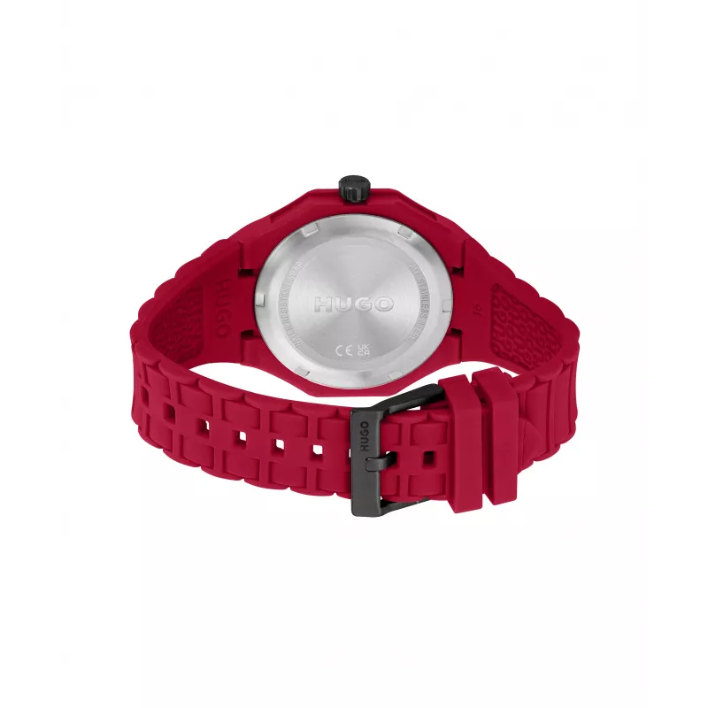 HUGO Meeste Velocity Kronograaf Kvartskell 42mm Roostevabast Terasest Korpuse Musta Silikoonist Rihmaga 1530328