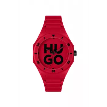 HUGO Meeste Velocity Kronograaf Kvartskell 42mm Roostevabast Terasest Korpuse Musta Silikoonist Rihmaga 1530328