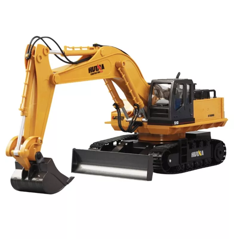 Huina 22747 1:16 RC Roomblekskavaator pöörleva kabiiniga, kaugjuhtimispult - 15 kanalit 2.4GHz LED-tuledega
