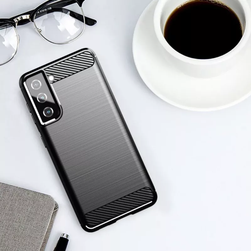 Hurtel Carbon Case Flexible Cover for Samsung Galaxy S21 FE Black