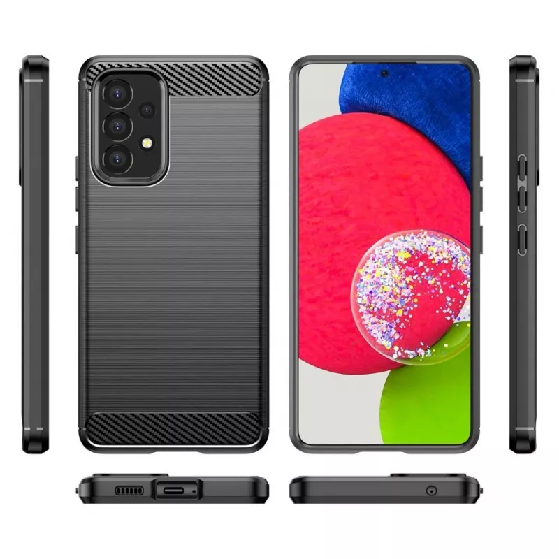 Hurtel Carbon Case Flexible Cover Sleeve for Samsung Galaxy A53 5G Black