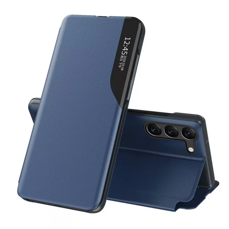 Hurtel Eco Leather View Case for Samsung Galaxy A05s with Flap - Blue