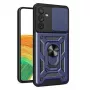 Hurtel Hybrid Armor Camshield ümbris Samsung Galaxy A14 jaoks - sinine