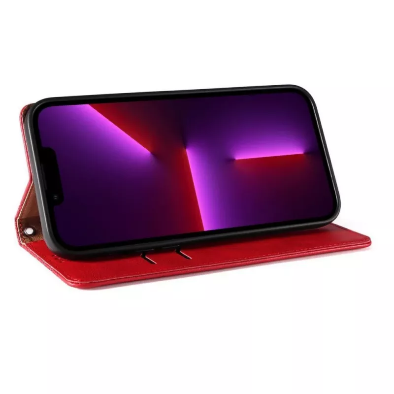 Hurtel Magnet Strap Case iPhone 13 Pro Max jaoks - Rahakotiümbris koos eemaldatava rihmaga ja ripatsiga - Punane