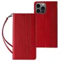 Hurtel Magnet Strap Case iPhone 13 Pro Max jaoks - Rahakotiümbris koos eemaldatava rihmaga ja ripatsiga - Punane