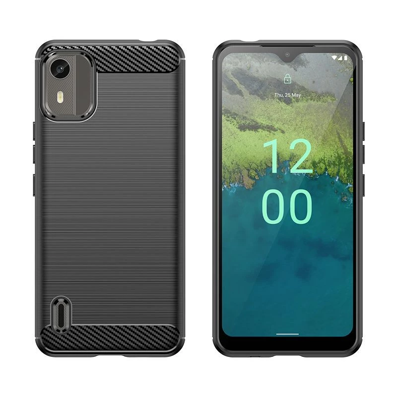 Hurtel Silicone Carbon Case for Nokia C12 / C12 Pro / C12 Plus - Black