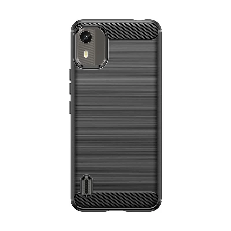 Hurtel Silicone Carbon Case for Nokia C12 / C12 Pro / C12 Plus - Black