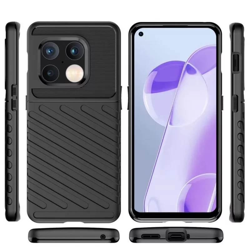 Hurtel Thunder Case Flexible Armored Cover for OnePlus 10 Pro Black