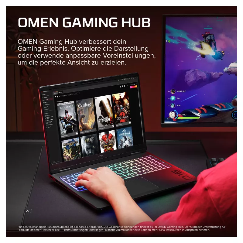 HyperX OMEN 16-ak1091ng mängusülearvuti, 16.1 tolli QHD 240Hz, AMD Ryzen AI 9 390HX, 32GB DDR5, 1TB SSD, RTX 5080, Windows 11 Home