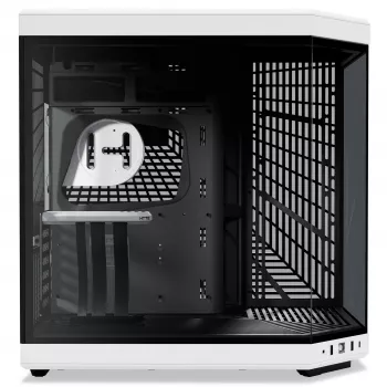Hyte Y70 Panda Mid Tower korpus 14,1-tollise puuteekraaniga, karastatud klaas, must/valge
