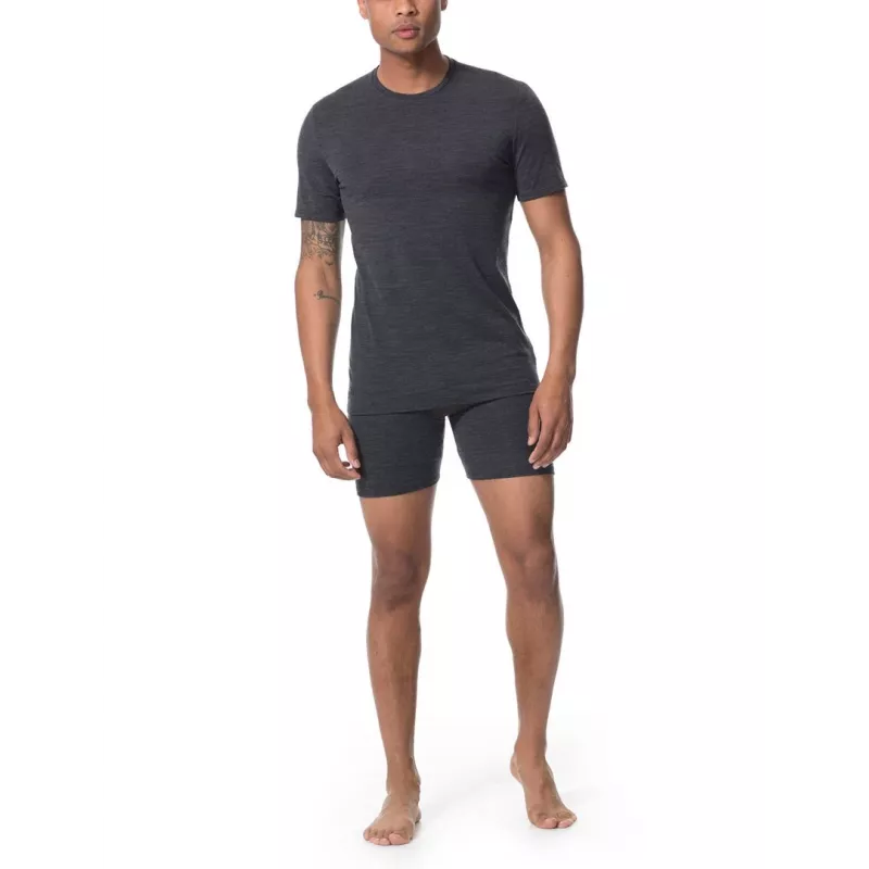 Icebreaker Anatomica S/S Crewe Base Layer T-Shirt - Black/Monsoon - Size M