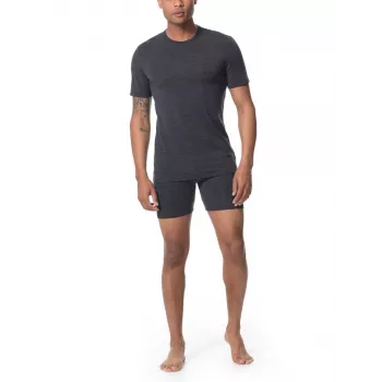 Icebreaker Anatomica Short Sleeve Crewe Base Layer T-Särk - Must/Monsoon - XL