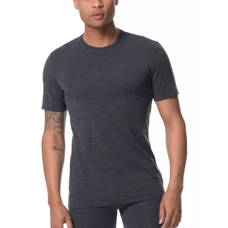 Icebreaker Anatomica Short Sleeve Crewe Base Layer T-Särk - Must/Monsoon - XL