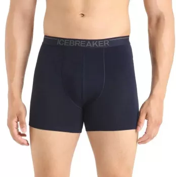 ICEBREAKER Men's Anatomica Boxer Briefs in Midnight Navy - Merino Wool Blend, Odor Resistant, Temperature Regulating