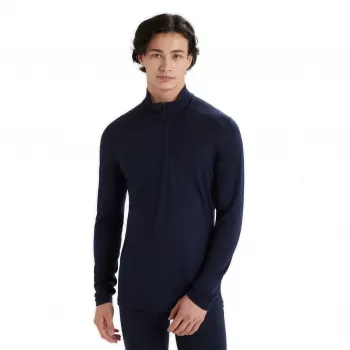 Icebreaker Meeste Merino 200 Oasis Pikkade varrukatega pool lukuga termiline aluskiht – Midnight Navy