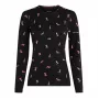 Icebreaker Merino 200 Oasis LS Crew Women's Ski Day Black/Acid Pink