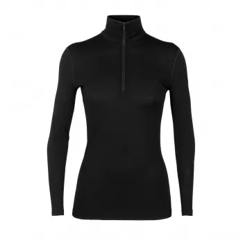 Icebreaker Merino 200 Oasis LS Half Zip naiste termoaluskiht must