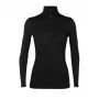 Icebreaker Merino 200 Oasis LS Half Zip naiste termoaluskiht must