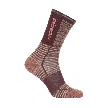 Icebreaker Merino Run+ Ultralight Crew Women's Socks Java/Acid Pink