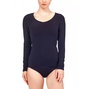 Icebreaker Siren L/S Sweetheart Long Sleeve Top - Must, XS